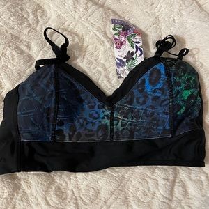 Hapari animal print bralette bikini top L
